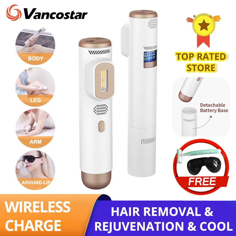 Buy Oplaadbare Ipl Haar Remover Draadloze Depiladora Laser Epilator Cooling Afneembare Batterij Base Bikini Trimmer Dropshipping