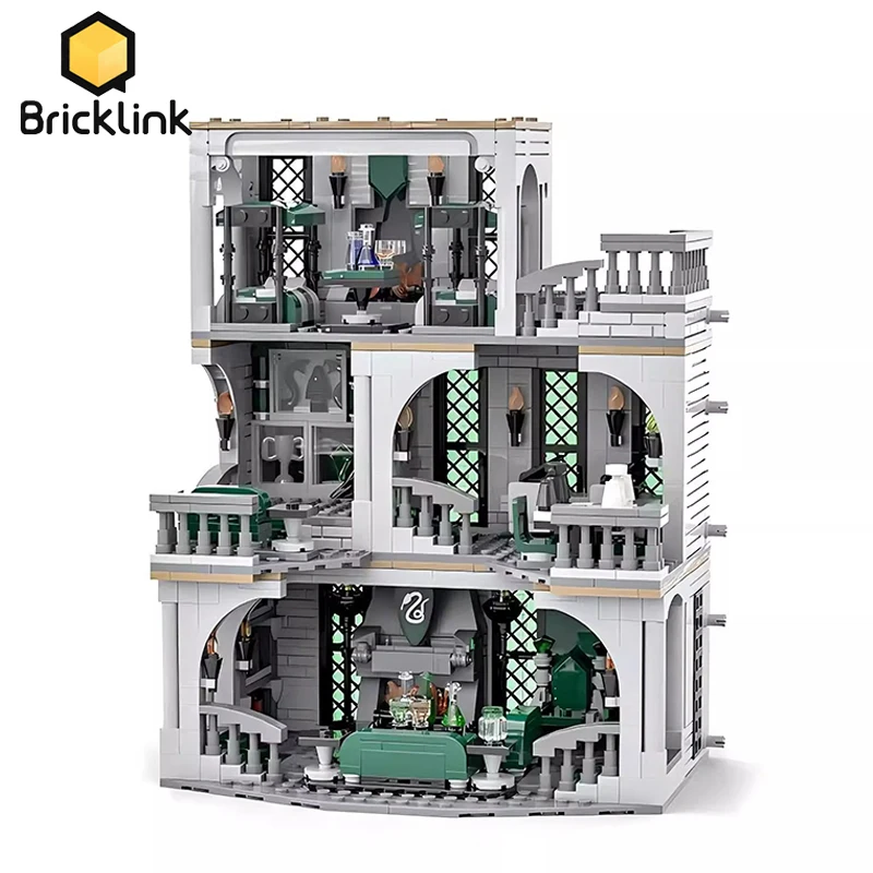 Конструктор Bricklink MOC волшебный фильм школьный домик Слизерин общая комната И