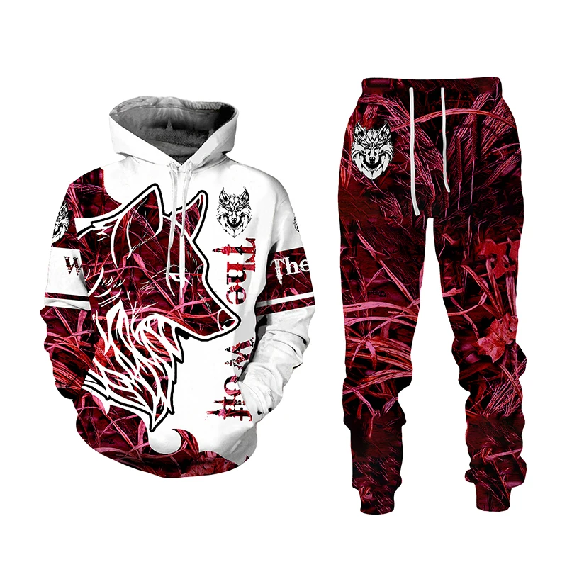 

Casual Men's Tracksuit 3d Animal Printed Hoodies and Pants 2pc Sets Antumn Cool Sweatshirts Women Men's Clothing Sportswear Suit