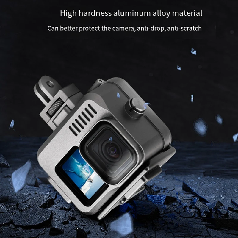 Водонепроницаемая клетка для Gopro Hero 9 10 11 корпус из алюминиевого сплава 40 м IPX8