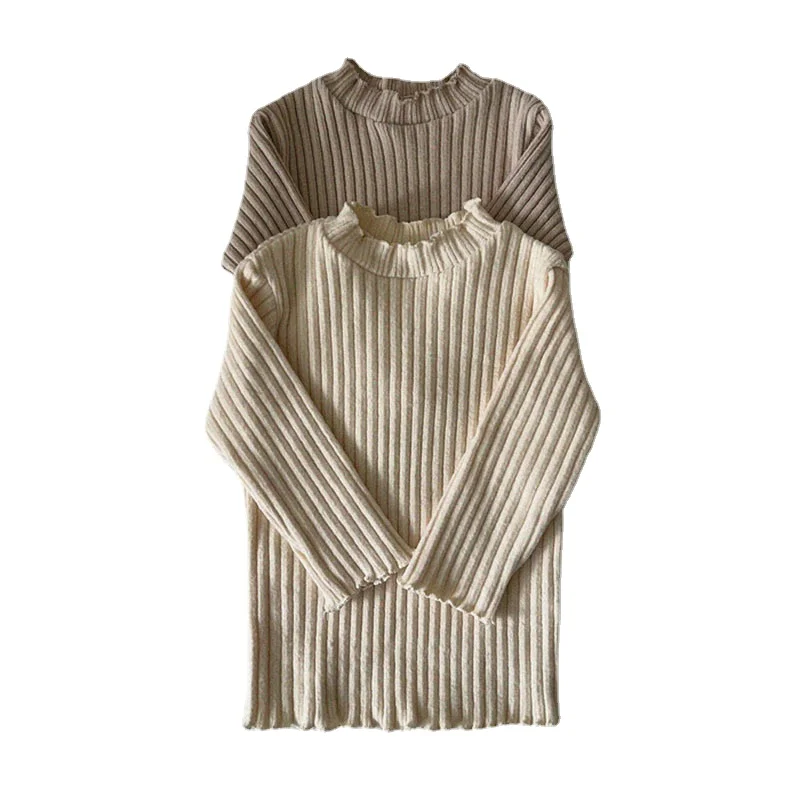 

Свитера в рубчик для маленьких девочек, одежда для маленьких девочек, зимние вязаные топы