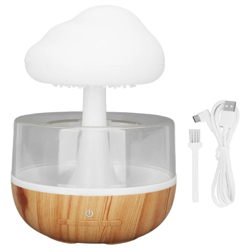 

Mushroom Rain Air Humidifier Electric Diffuser Rain Cloud Smell Distributor Water Drops Sounds Colorful Night Lights