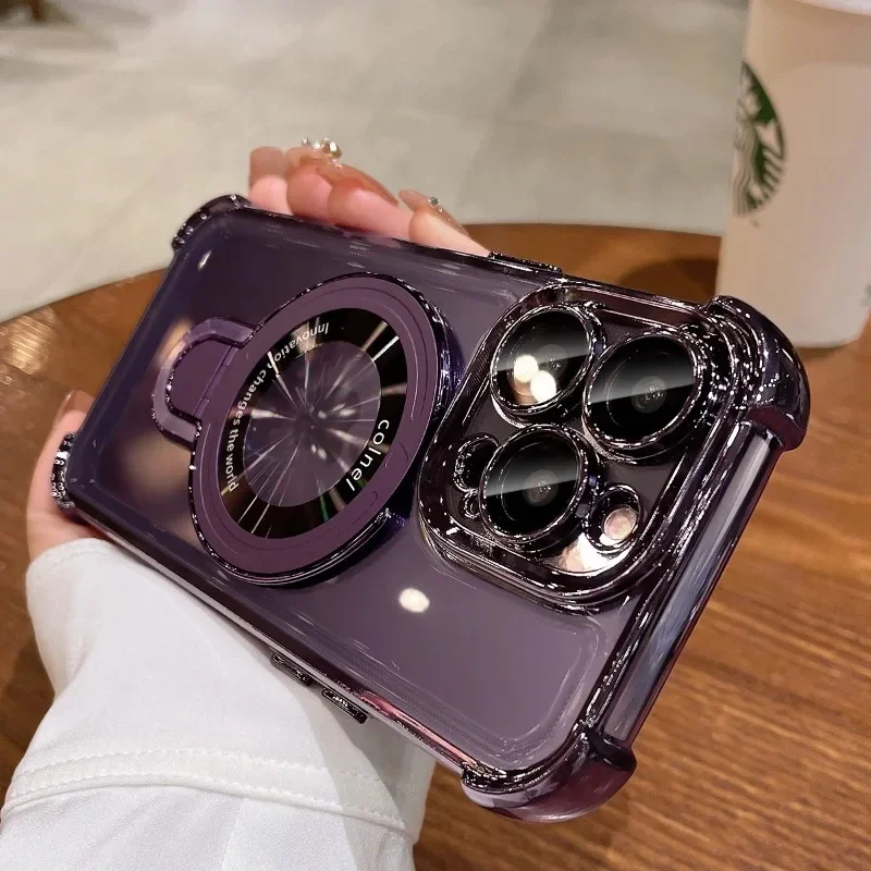 Противоударный чехол с магнитным кронштейном для iPhone 15 16 11 12 13 14 Pro Max Plus Magsafe