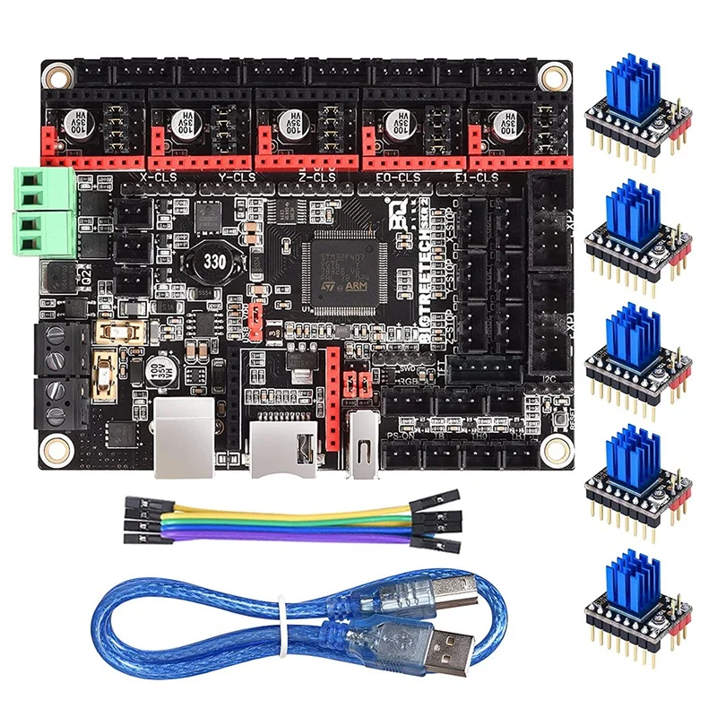 

BIGTREETECH Direct SKR 2 32Bit Upgrade Silent Control Board + 5Pcs TMC2209 V1.2 Stepper Motor Driver DIY Upgrade 3D Printer