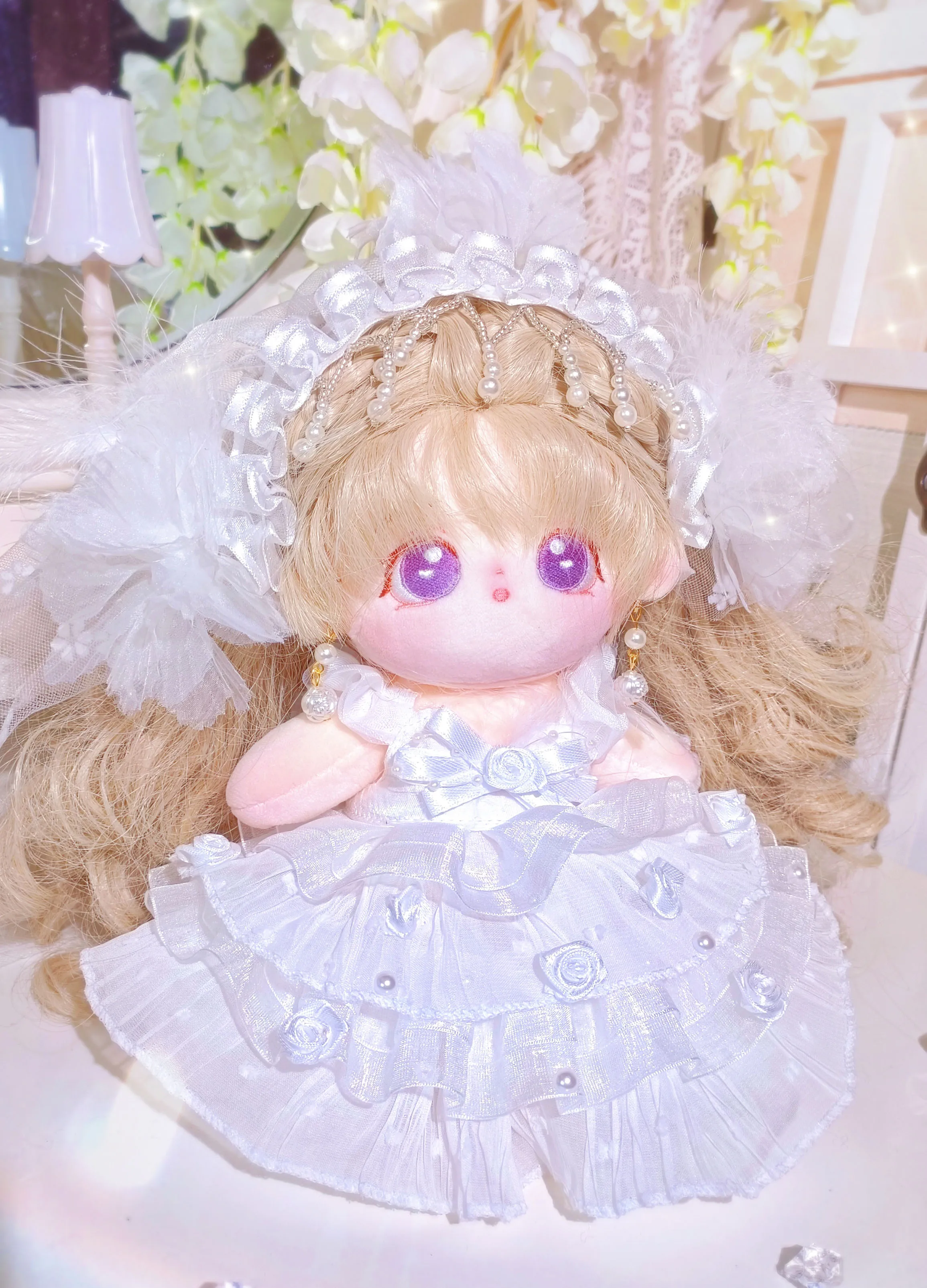 

20CM Beautiful Plush No Attribute The Promise of Pure White Bride Wedding bjd lovely Ballet Skirt