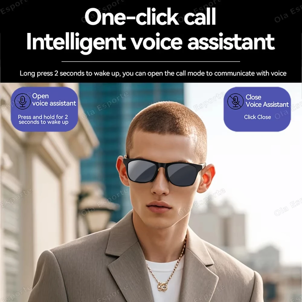 Фото Умные очки ViVO 8K AI, многофункциональная камера, Bluetooth-вызов, голосовой помощник, музыкальный плеер, переход фотохромные очки HD №4