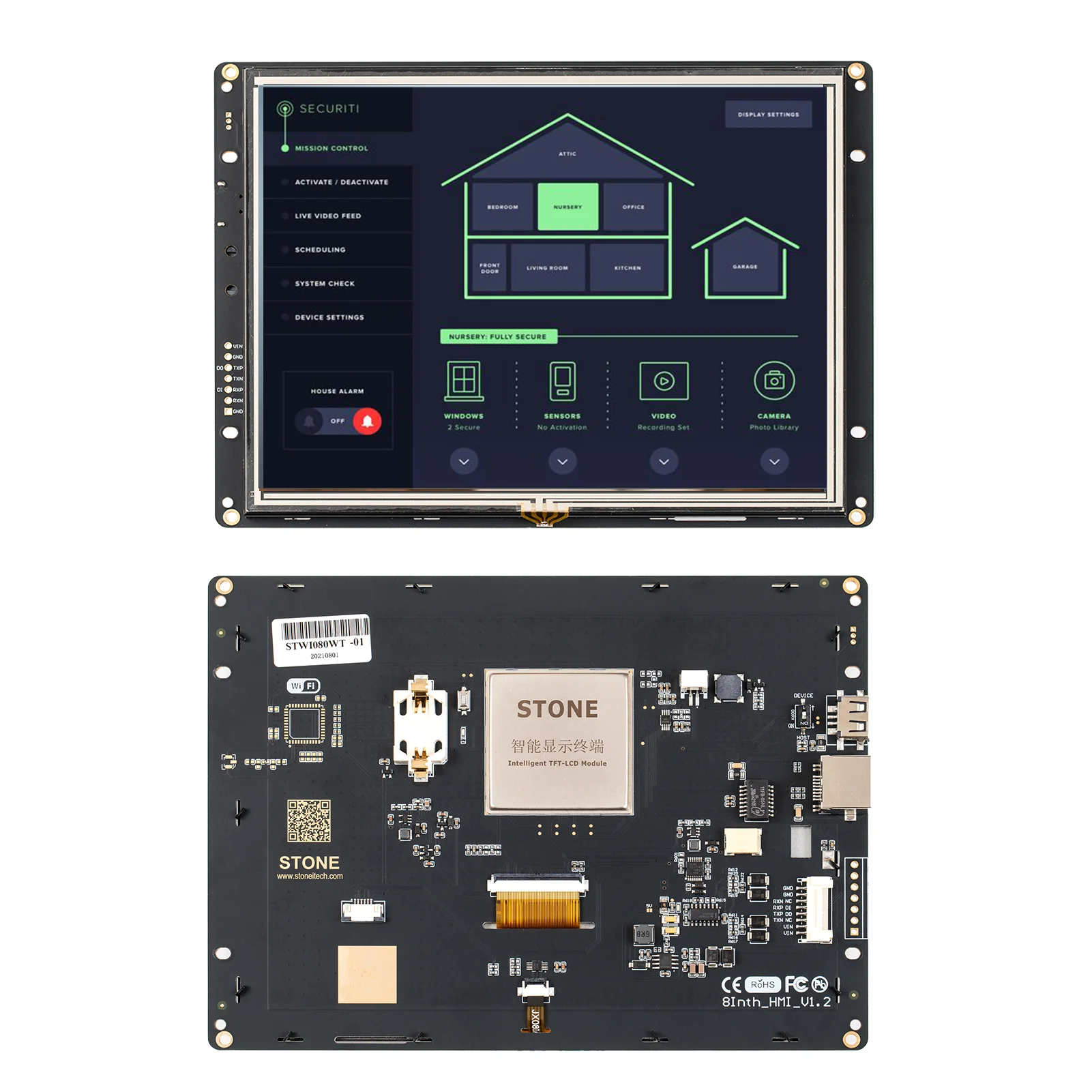 TFT LCD touch screen module with CPU &rs232 interface 8 inch