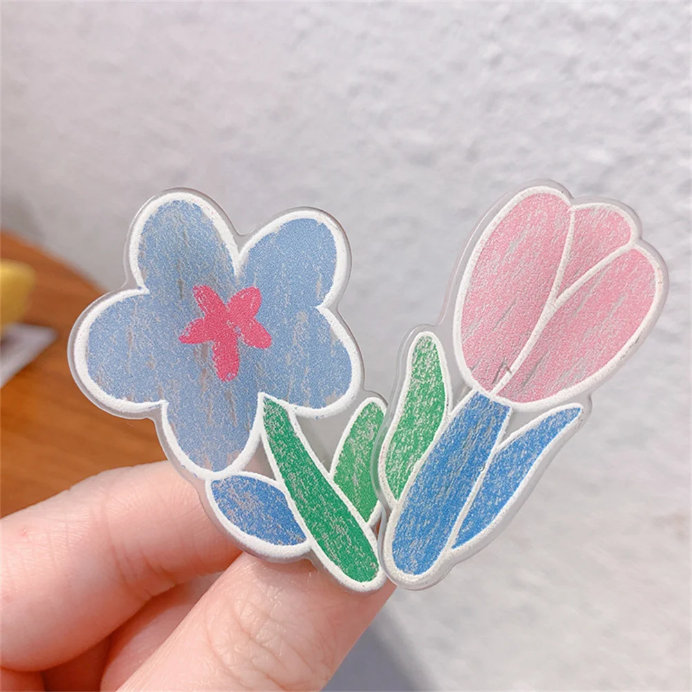 

1 pc Children Cute Cartoon Flower Animal Hairpins Girls Lovely Acrylic Heart Hair Clips Women Barrette Hair Accessories Gift