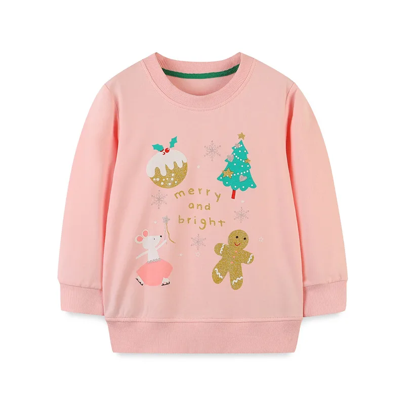 

Jumping Meters 2-7T 2023 Christmas Baby Sweatshirts Cotton Children's Clothing Long Sleeve Kids Hooded Holiday Shirts Costume