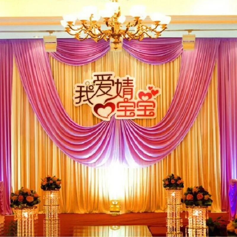 

Romantic Luxury Wedding Background Curtain Stage Background Drapery 3m*6m Decoration Backdrop