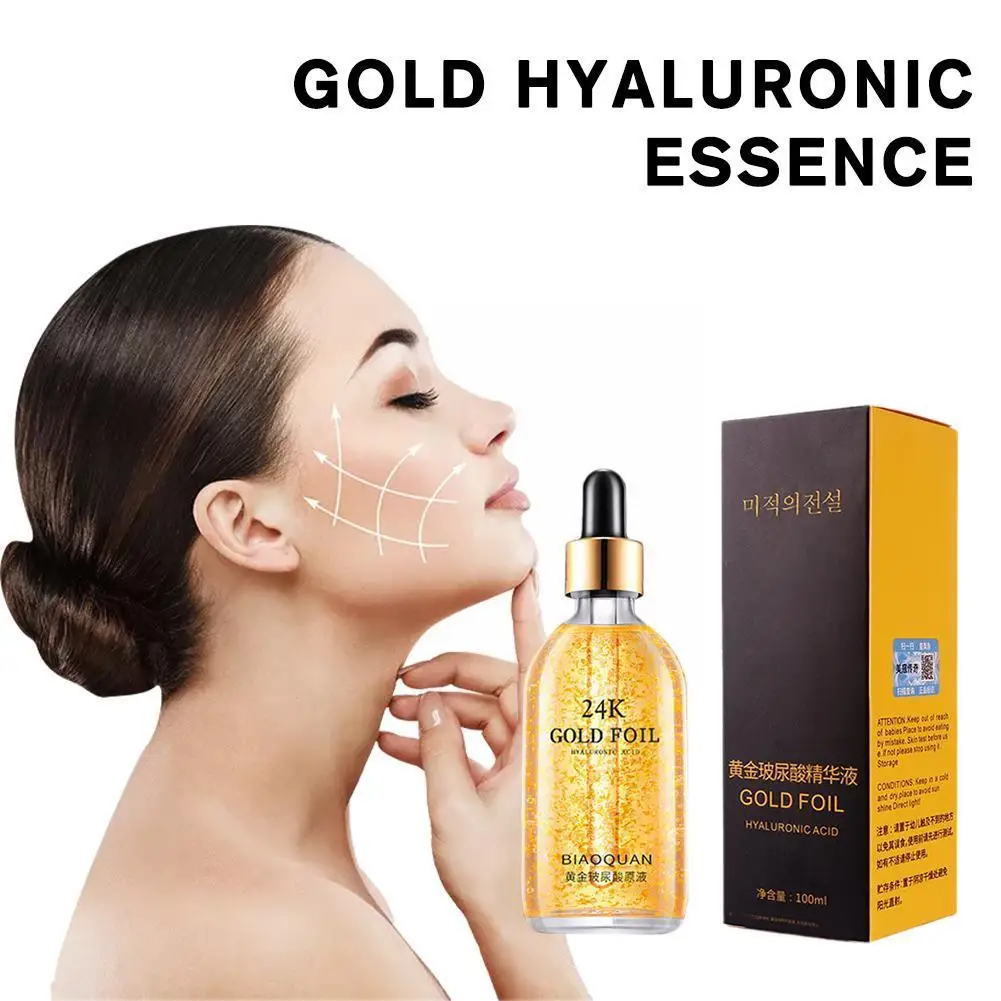 

24K Gold Hyaluronic Acid Face Serum Anti Aging Wrinkle Rejuvenation Removal Rough Dull Moisturizing Improve Whitening Care T9R3