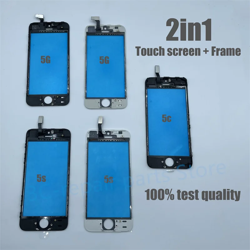 

Новый сенсорный экран + рамка для iphone 5 5S 5C Дисплей стеклянный дигитайзер внешнее стекло (не ЖК) Зеркальная сенсорная панель