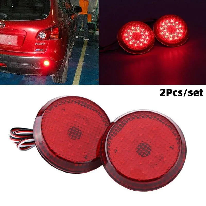 

1 Pair Car Rear Bumper Reflector LED Tail Light Round Signal Lamp for Toyota Corolla Nissan Qashqai