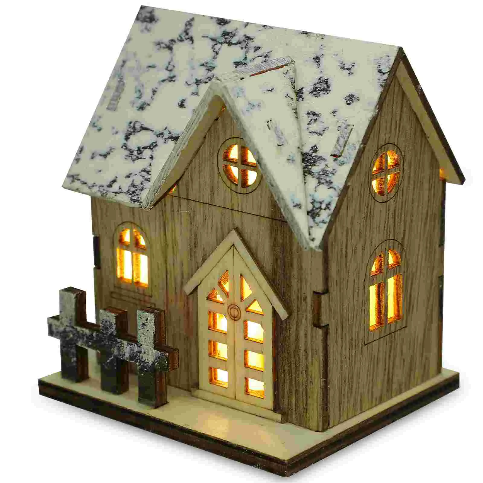 

Glow Cabin Mini Lanterns Decorative Pendant Ornament Log Wooden Hanging Glowing