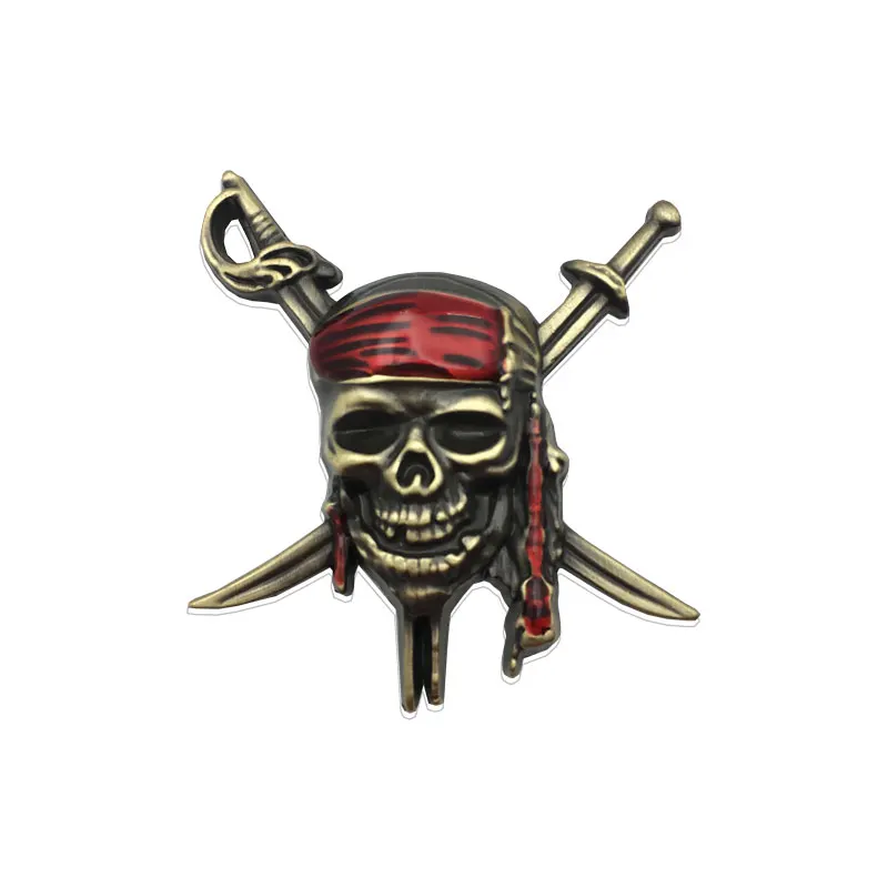 NEW 3D Metal Pirates Skull Captain Jack Badge Car Sticker Emblem Tail Decal For Bmw Mercedes Benz Suzuki Mazda Accessories |