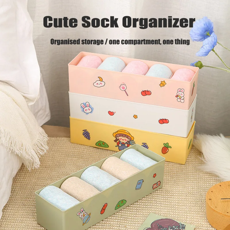 

Multifunctional Fun Socks Storage Box Creative Multi-Grid Storage Box Plastic Grid Can Be Superimposed Underwear Finishing Box