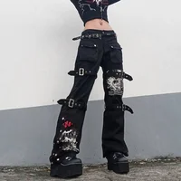 Gothic Y2K Dark Pants Punk Street Baggy Jeans Woman Hip Hop Style Hot Girls Fashion Cargo Pants Korean Oversized Wide Leg Pants
