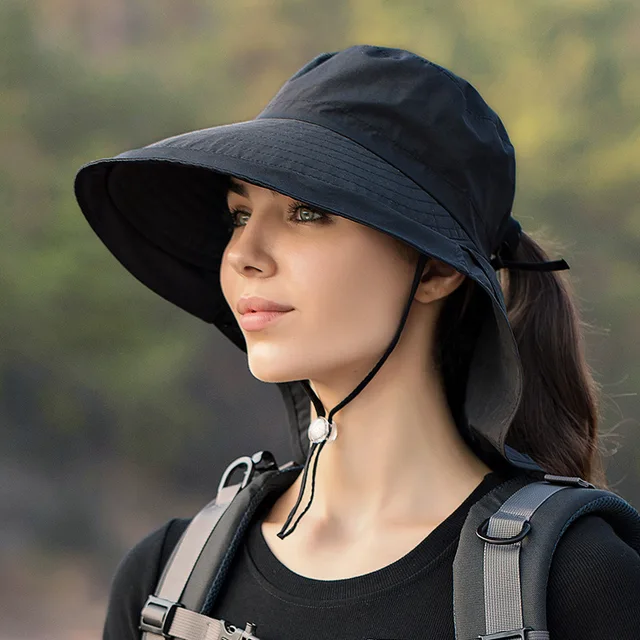 Women Wide Large Brim Shawl Sun Hat 