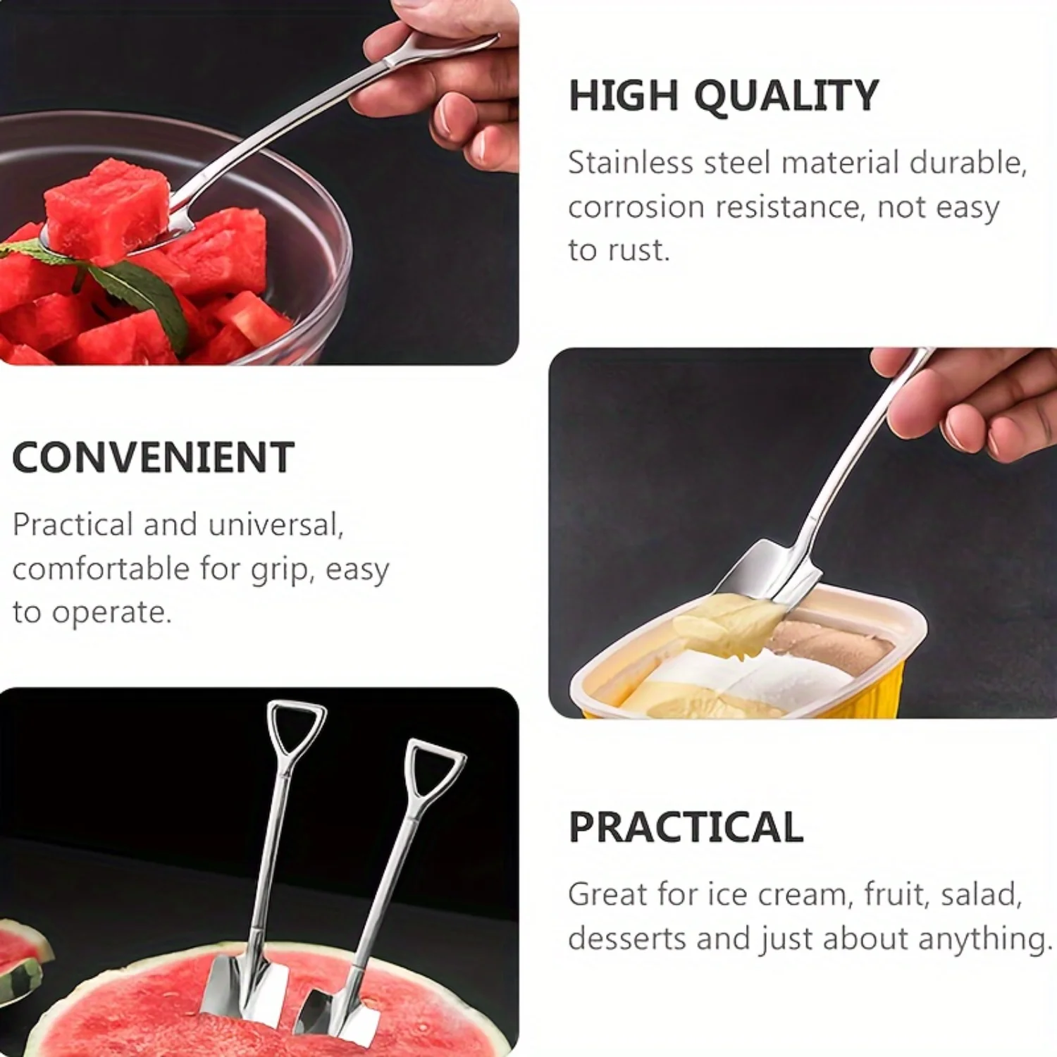 Набор ложек из нержавеющей стали 6 предметов — тяжелый вес креативный дизайн для