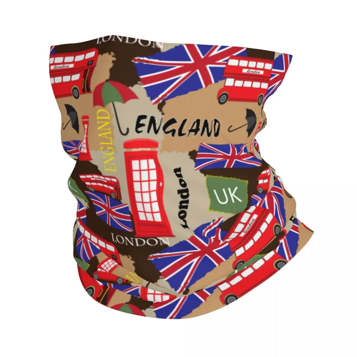 

Uk London British Symbols Bandana Neck Gaiter Printed Magic Scarf Multi-use Cycling Scarf Riding Unisex Adult Winter