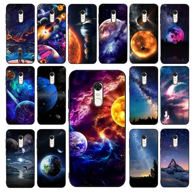 

YNDFCNB Starry Sky Universe Phone Case for Redmi 5 6 7 8 9 A 5plus K20 4X 6 cover