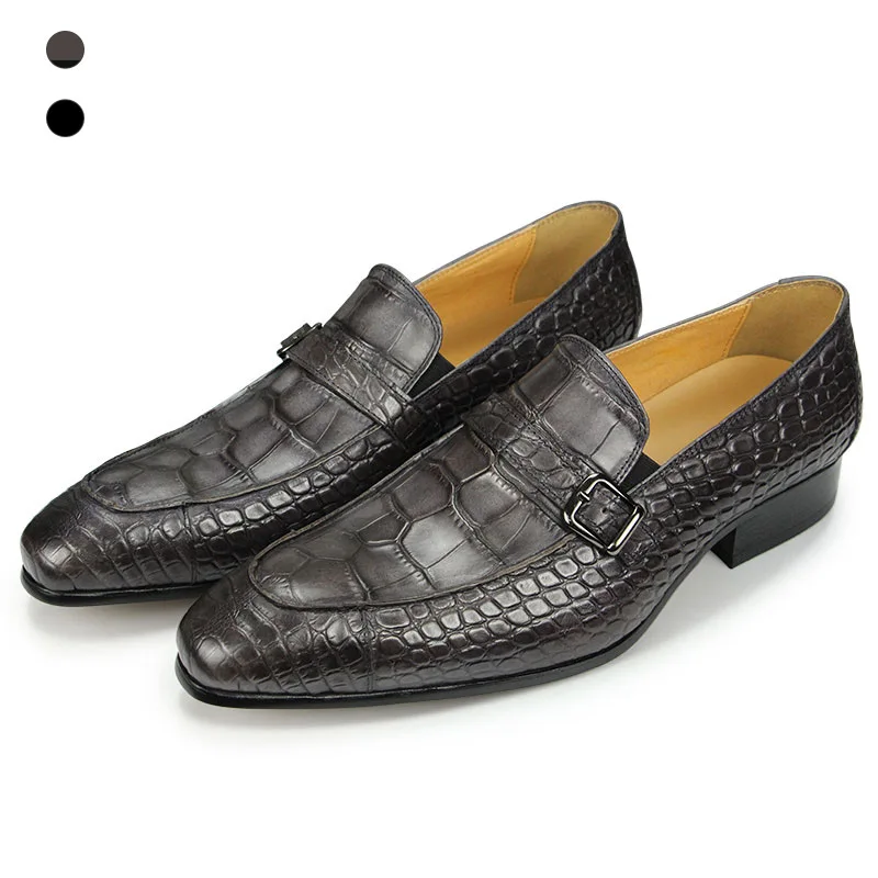 Slip-on crocodile Elegant Loafers Dress Shoes designer Split leather casual fashion driving travel vacation zapatos de hombre