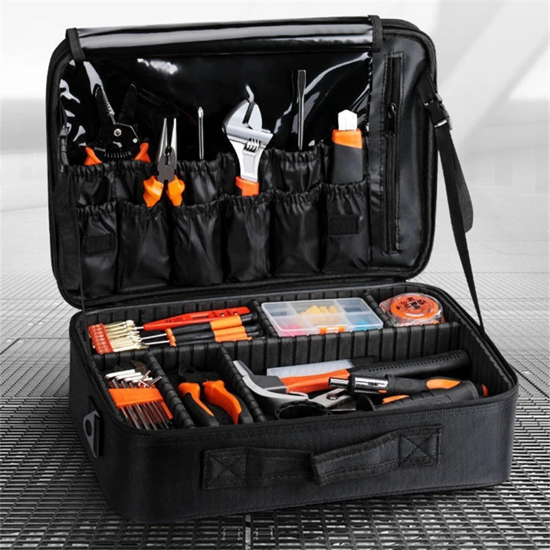 

Black Multi-functional Electrician Tools Bag Waterproof Tool Bag Travel Bags Men Crossbody Bag Tool Bags Large Capacity 4 size