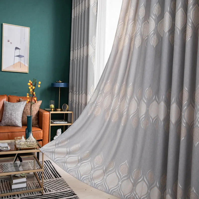 

Modern Simple Fresh Curtain High-precision Jacquard Shading Curtains for Living Room Bedroom Balcony Cortinas Home Tulle Custom