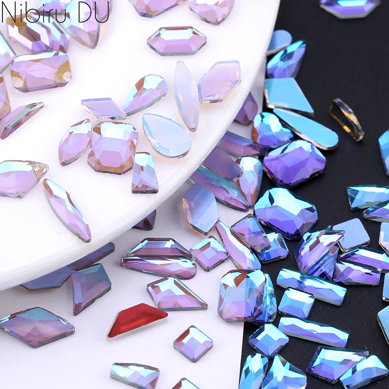 50/100pcs Nail Shaped Drill Rhinestones Parts Crystal Drop Rhombus Arrow Colorful Flatback Stones 3D Gems Nails Art Decoration - купить по