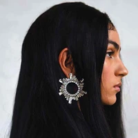 new trend rhinestone floral drop earrings earrings for women dinner wedding accessories fashion statement jewelry hot sale