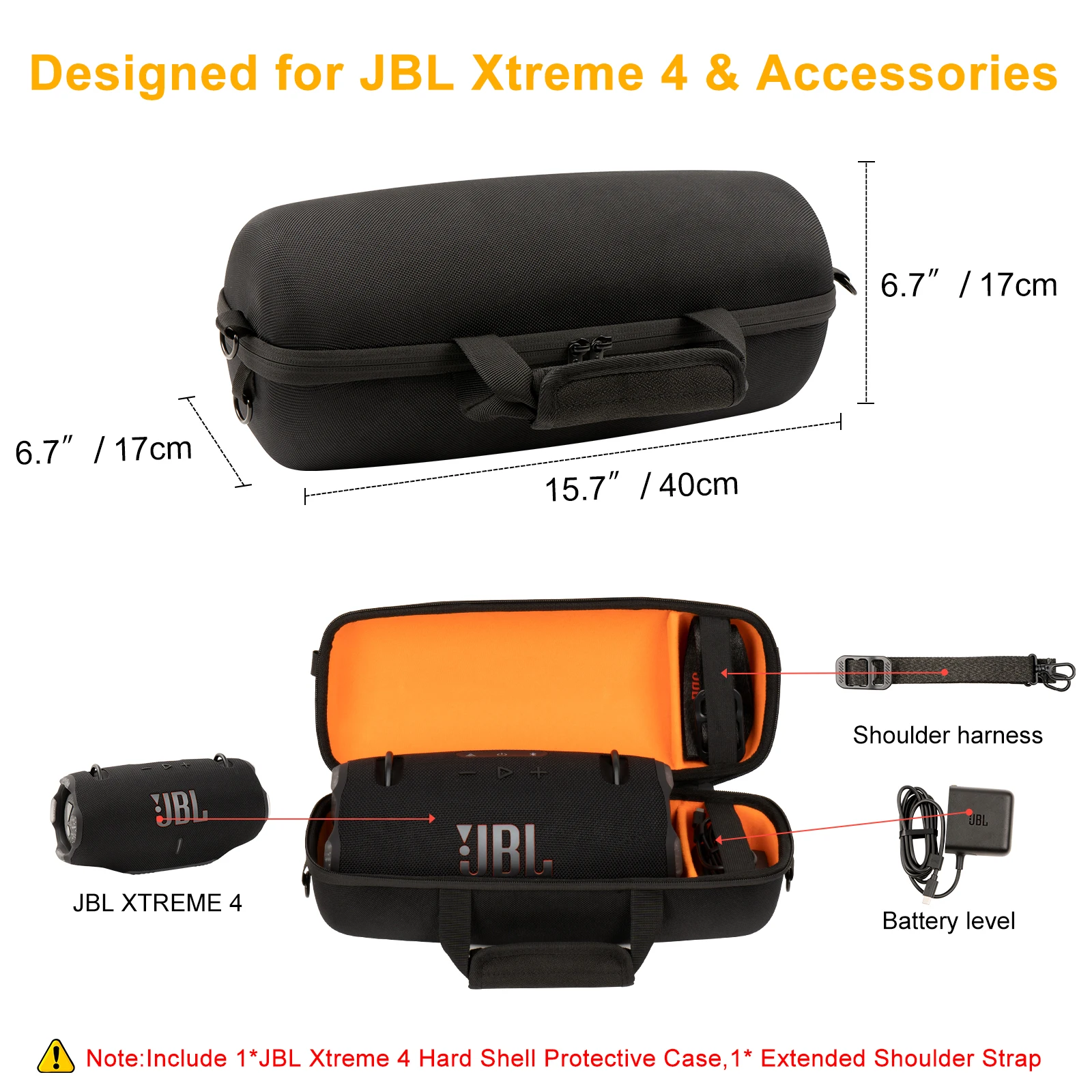 Фото Сумка для хранения беспроводного динамика JBL Xtreme 3 и Xtreme 4, жесткий дорожный чехол для беспроводного динамика JBL, водонепроницаемый №2