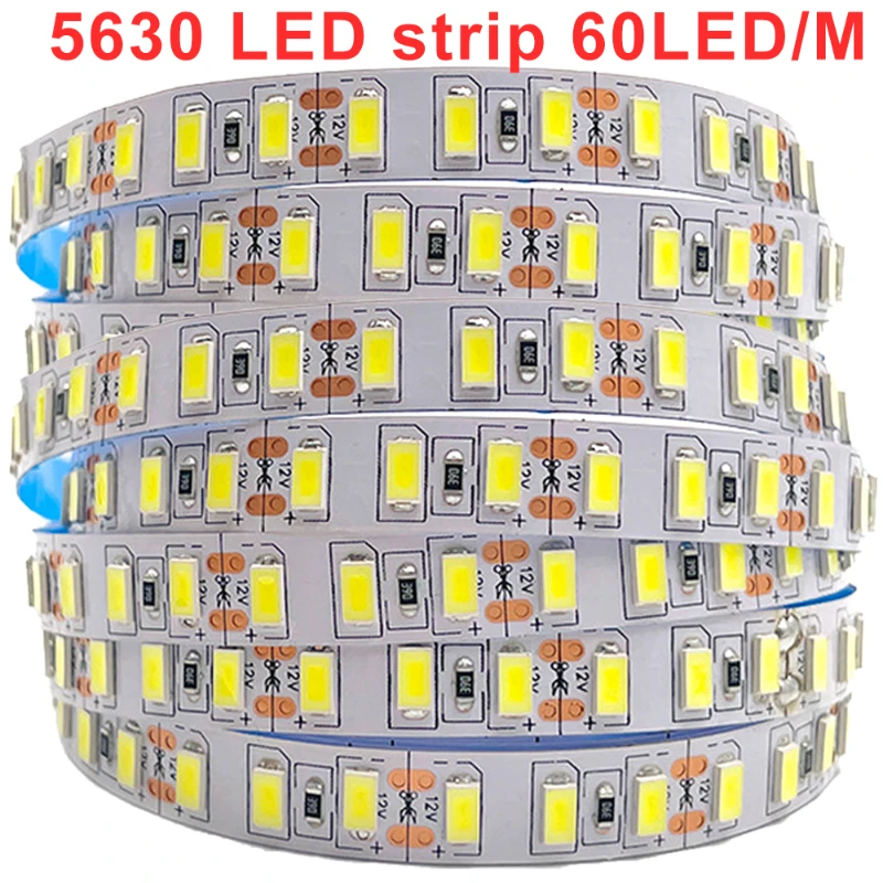 

DC 12V Super Bright SMD 5630 5054 2835 Lights Flexible Tape Ribbon String Lamp 10mm PCB Led Strip Light 60leds/m LED Tape 1M/5M