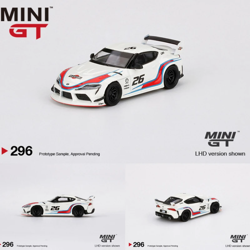 

MINI GT LBWK широкоугольная модель автомобиля 1:64 Toyota Supra Bull Demon GR Martini Коллекционная модель из сплава с орнаментом в подарок