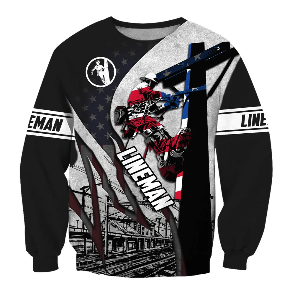 

CLOOCL Fashion Men Sweatshirts 3D Graphic I Am A Line Man Printed Pullovers Tops Casual Sportswear Harajuku Men Clothing