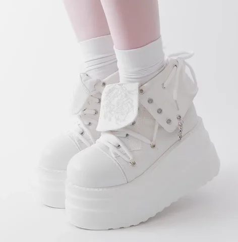 Оригинальные японские туфли на платформе Subculture, милая обувь с акварельной системой для девочек, милые крутые универсальные женские туфли-маффины Kawaii