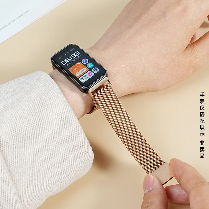 Фото Металлический ремешок для Huawei Band 8 9 10, сменный браслет, миланская магнитная петля, ремешок для часов, ремешок для браслета из нержавеющей стали №5