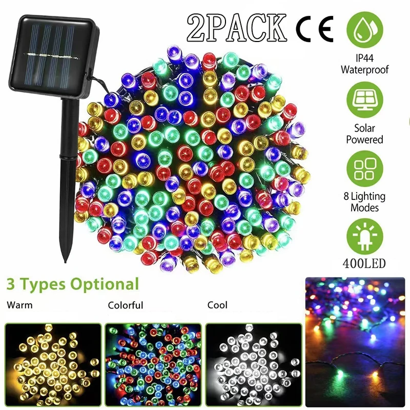 Solar String Light Fairy Garden Waterproof Outdoor Lamp 6V Garland For Christmas Xmas Holiday Party Home Decoration