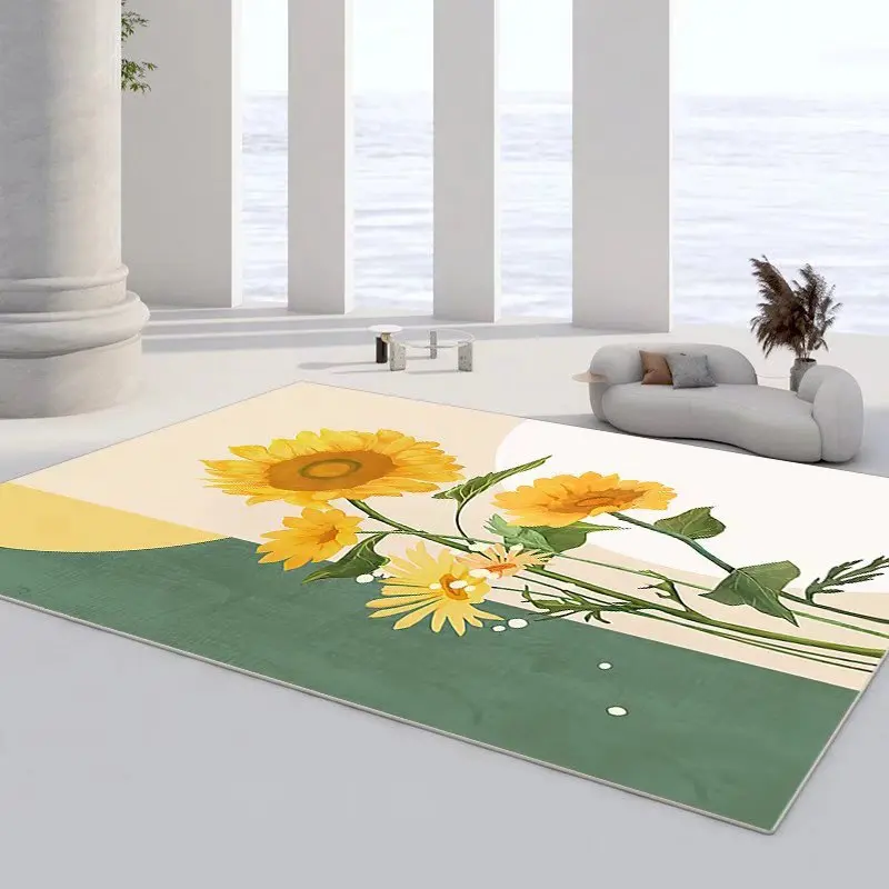 

Скандинавский красивый подсолнуховый ковер для гостиной, большие коврики, нескользящий входной напольный коврик, Современный домашний декор, ковры для спальни