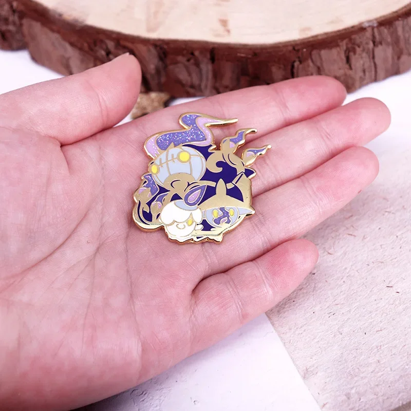 Металлическая брошь покемона литвика