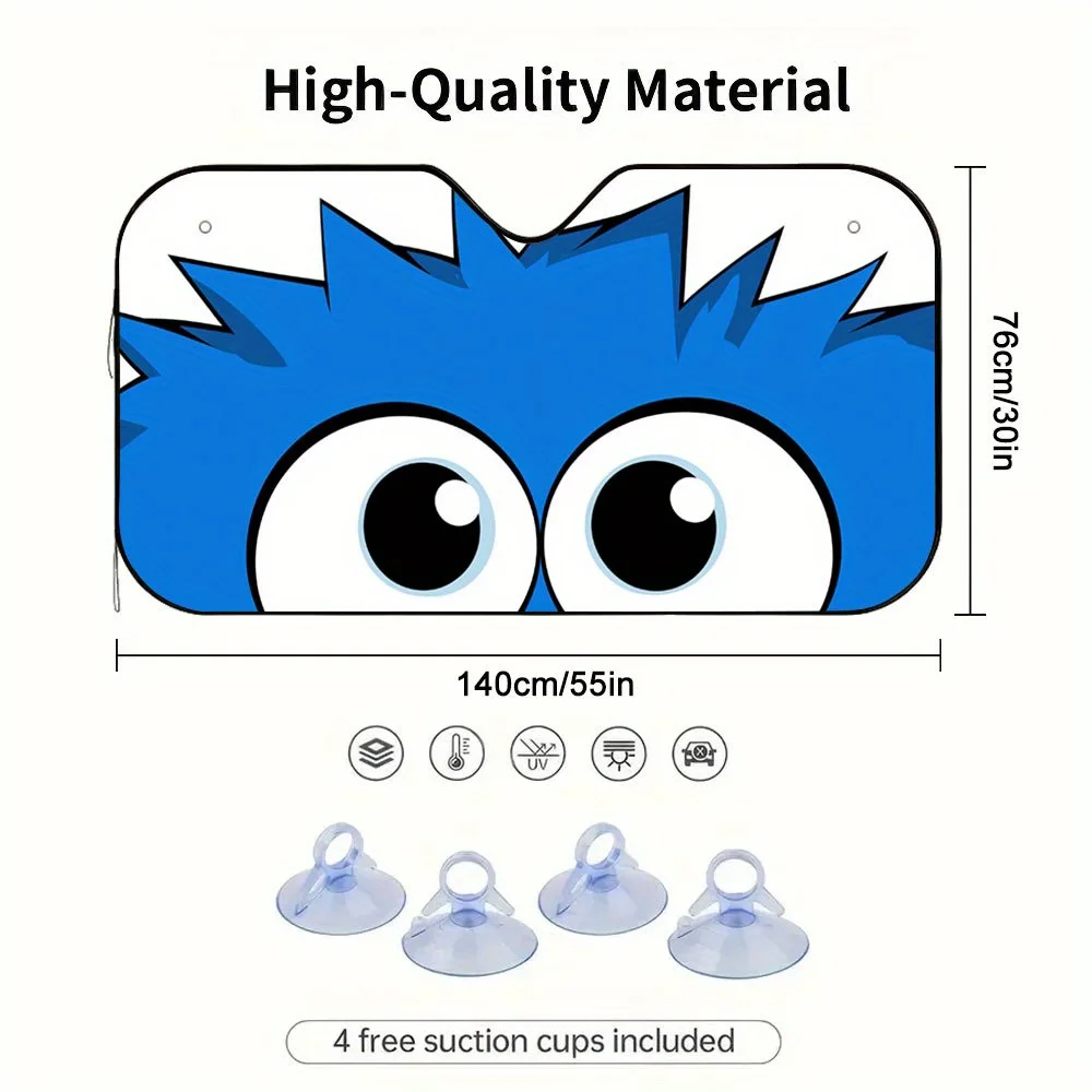 Фото 1 шт. Googly Blue Monster Eyes солнцезащитный козырек на лобовое стекло, автомобильный козырек от солнца, солнцезащитный козырек на лобовое стекло автомобиля, солнцезащитный козырек для окна автомобиля, интерьер автомобиля A №3