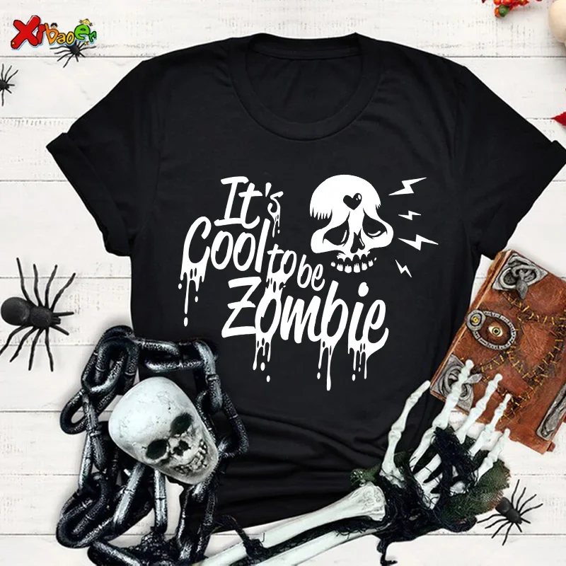 2025 TShirt Halloween Shirt Skeleton Family Tshirt Party Funny Boy Teenager Girl Clothing Children Clothes Outfit
