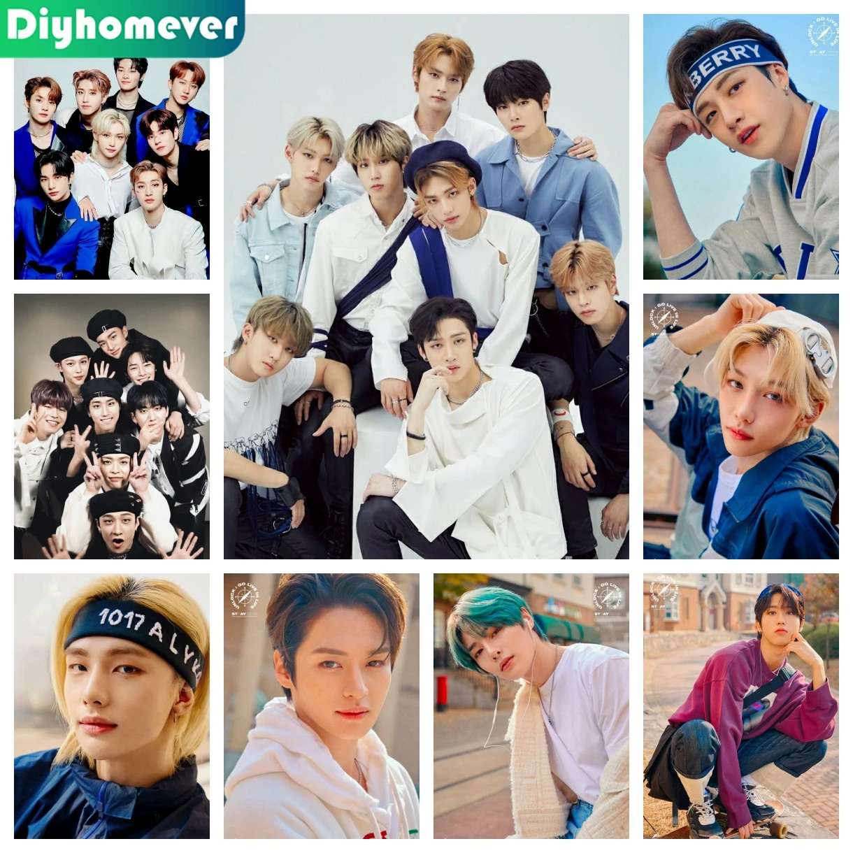 

Kpop Idol Stray Kids 5D DIY AB Diamond Painting Embroidery Cross Stitch Fans Wall Stickers Rhinestone Mosaic Home Decor Gift