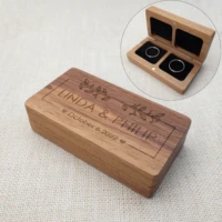 personalized custom wedding ring box wood double ring box personalized ring bearer box rustic engagement proposal ring holder