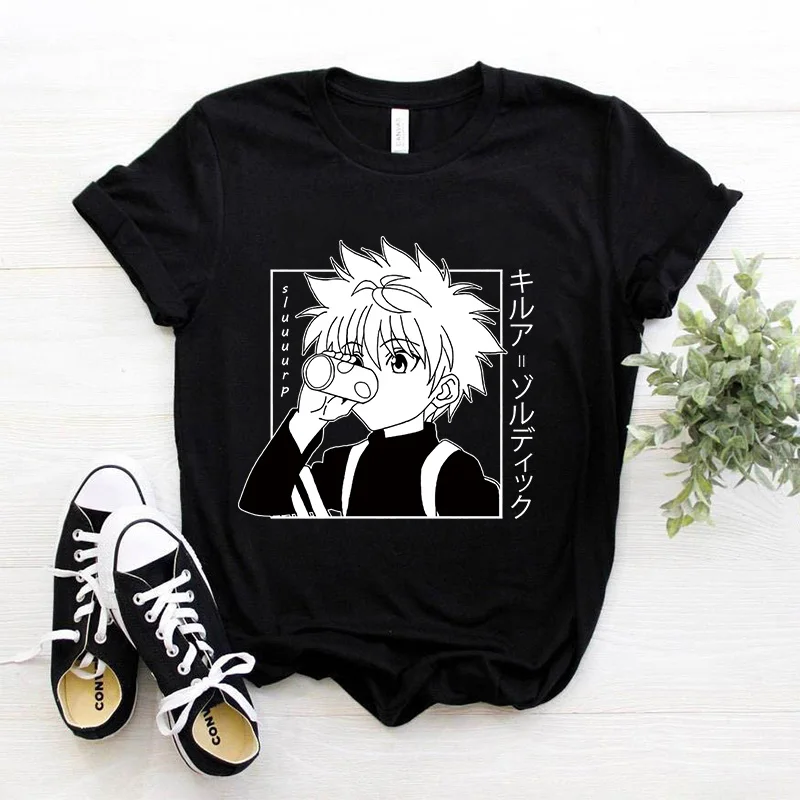 Футболка с изображением манги Hisoka Kawaii Hunter X Killua Zoldyck забавная мультяшная Милая