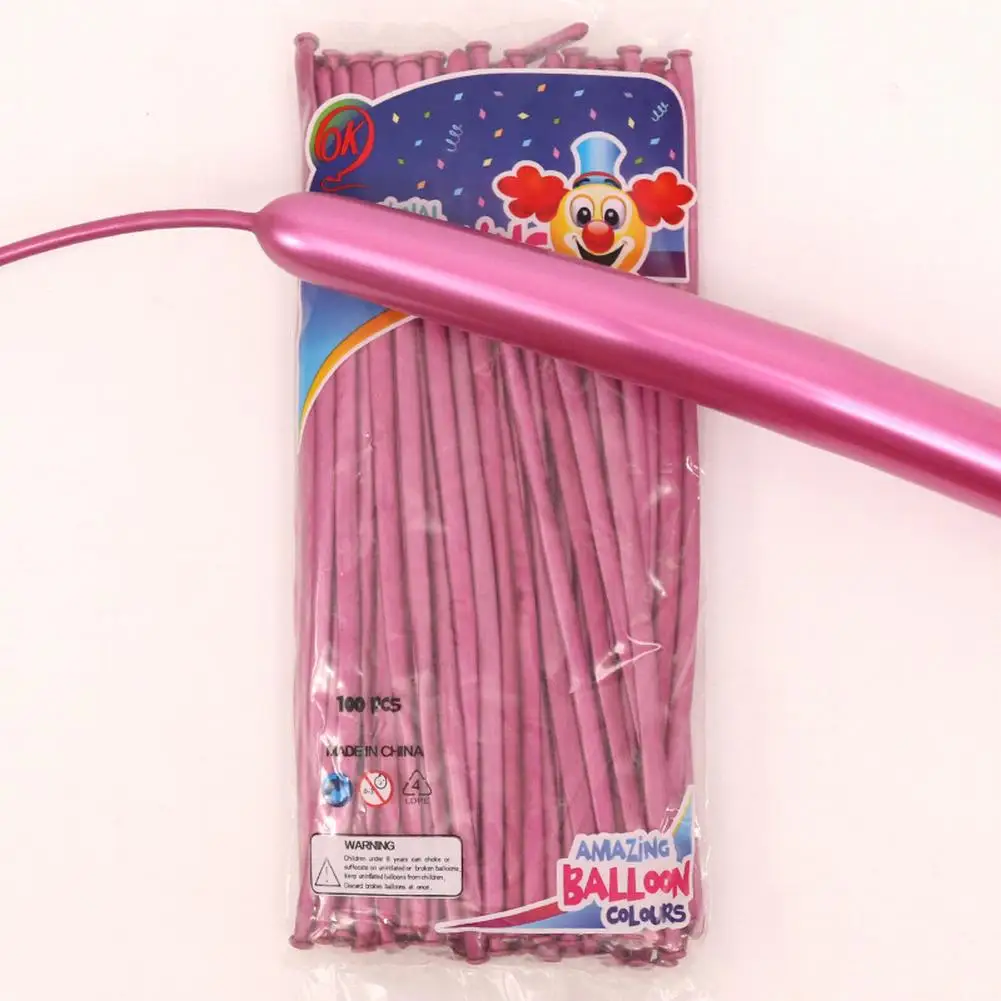 100 × длинные воздушные шары хром серебро/ярко-розовый/золотой/смешанные цвета