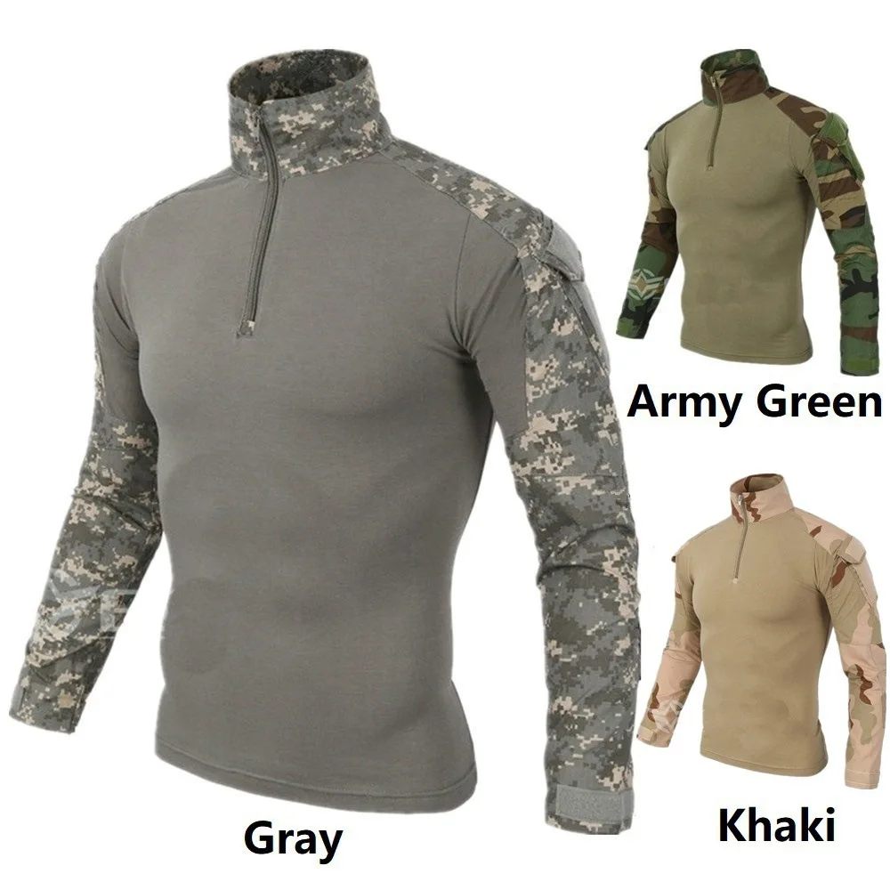

2022 Men New Color Long Sleeve Sports Tops Casual Fashion High Collar Zipper Men Clothes T Shirt Camouflage Splicing Top