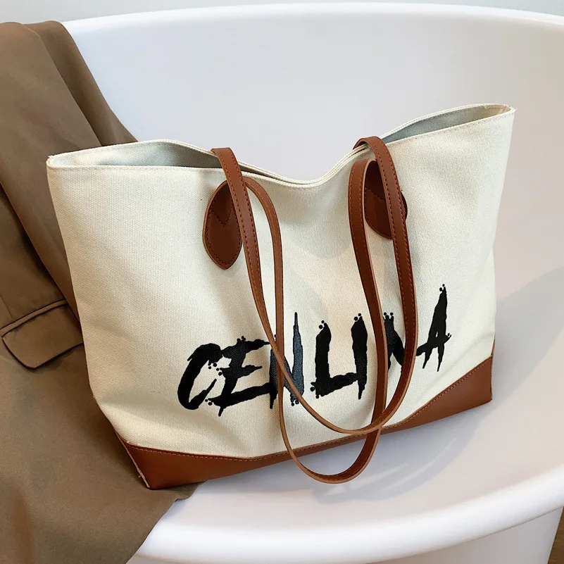 

CGCBAG Large Capacity Canvas Tote Bag For Women Korean Fashion Designer Shoulder Bags Luxury Handbags Casual Female Shopper Bag