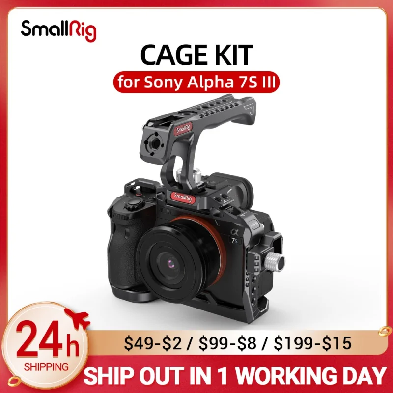 

SmallRig Professional Camera Cage Kit for Sony a7 iii Alpha 7S III A7s3 Feature NATO rail cold shoe mount 3181