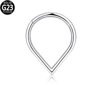 g23 titanium nose ring 16g hinged tear drop segment ring septum nose clicker labret ear tragus cartilage daith helix earring