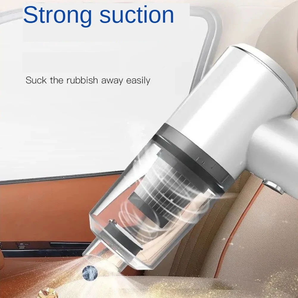 

Portable Wet and Dry Car Vacuum Cleaner for Home 120W Power 9000Pa Suction Mini Wireless Cleaning Appliances White